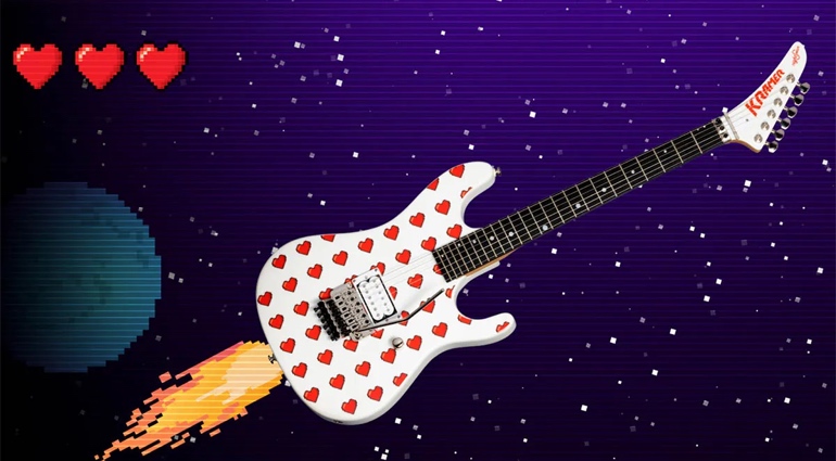 Kramer Classic NightSwan Pixel Hearts- A Tribute to 80s Arcade Gaming