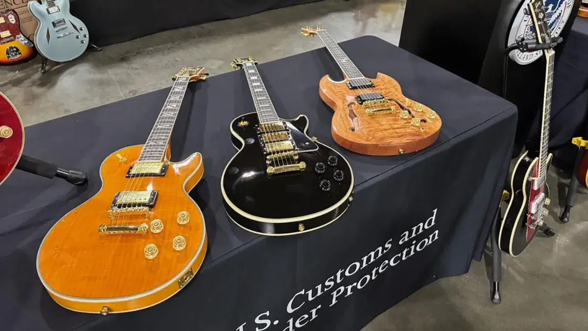 Seized fake Gibson guitars