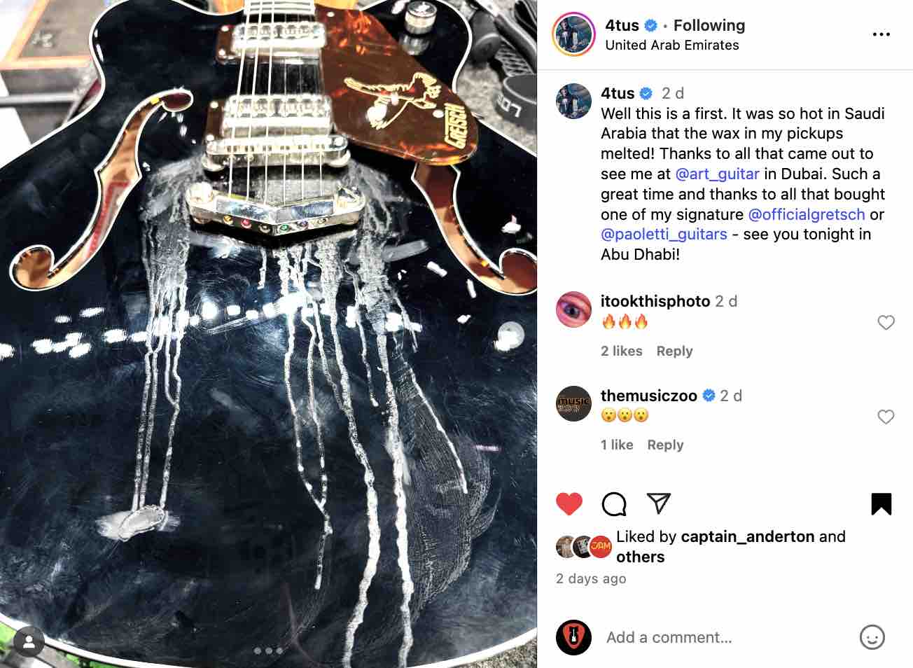 Scorching Saudi Heat Melts Guns N' Roses Guitar Pickups: A First for Richard Fortus