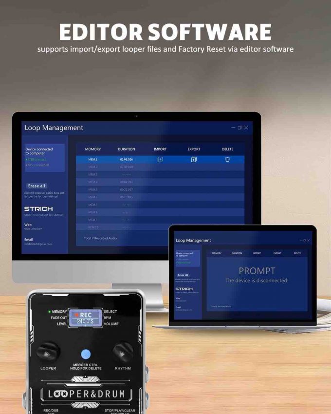 STRICH Stereo Looper Editor Software